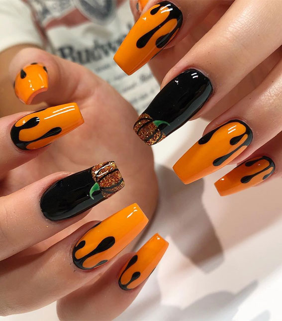 mismatched nails, fall nails, mismatched fall nail art #fallnails #nailart #autumnnails autumn nail ideas