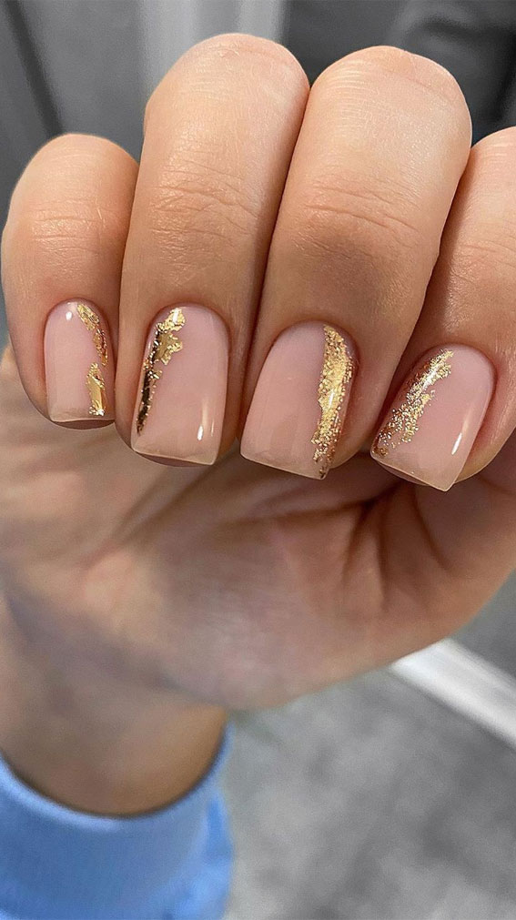 How To Apply Matte Nails With Gold Foil