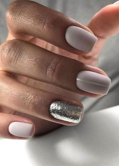 41 Pretty Nail Art Design Ideas To Jazz Up The Season : Grey and Silver ...