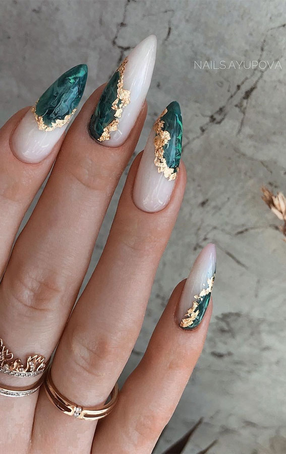 41 Pretty Nail Art Design Ideas To Jazz Up The Season : Green and ...