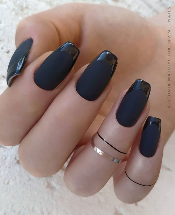 black french nail designs , nail art, nail art ideas, nail designs 2020, nail art trends 2020, autumn nail art, fall nail art #nailart #nailartideas #naildesigns2020