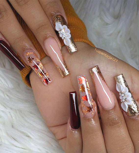 My Foil Autumn Spectacular Manicure- Fall Nail Art! - All Things Beautiful  XO