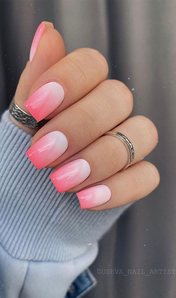 47 Beautiful Nail Art Designs & Ideas : French Ombre Pink Nails