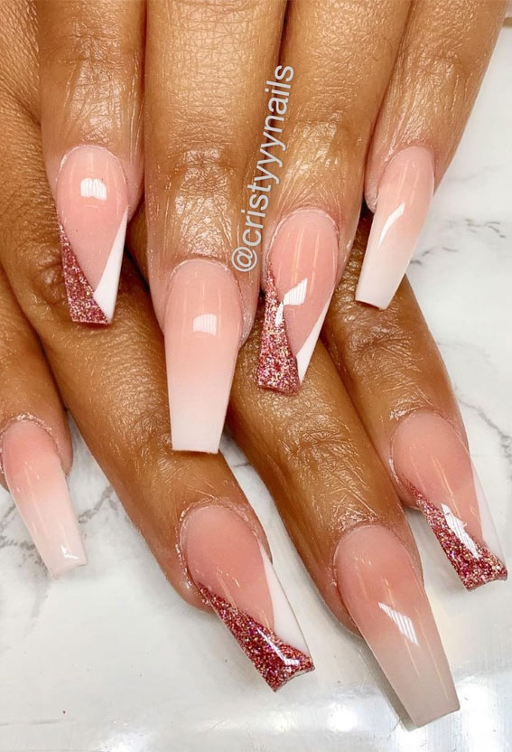 47 Beautiful Nail Art Designs & Ideas : Rose Gold and Ombre Nails
