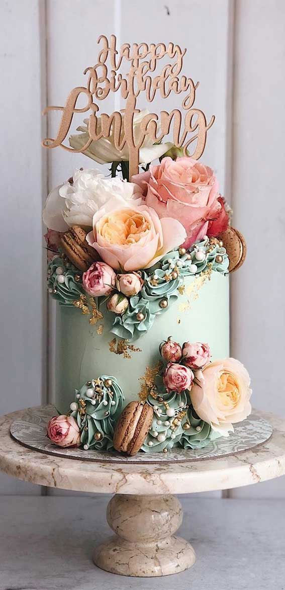 cake ideas, birthday cake ideas, mint green birthday cake, pretty birthday cake ideas #birthdaycake #birthday