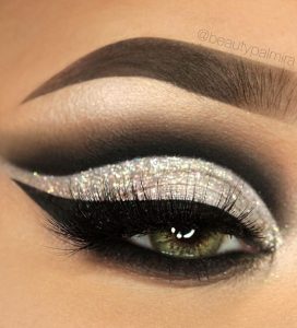 65 Pretty Eye Makeup Looks : shimmery gold