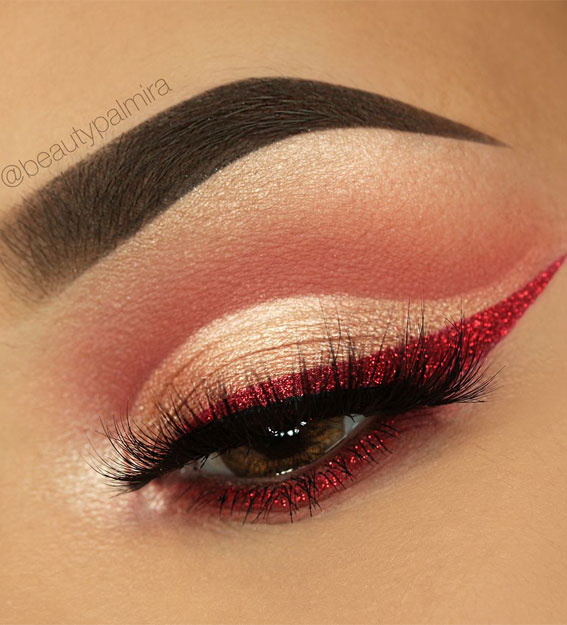 65 Pretty Eye Makeup : neutral glitter makeup look