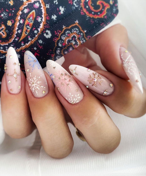 Pretty Festive Nail Colours & Designs 2020 : Textured pink nails