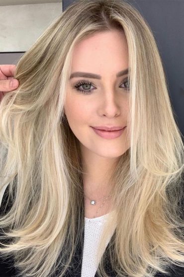 Gorgeous Hair Colour Trends For 2021 : Vanilla Blonde Medium Length