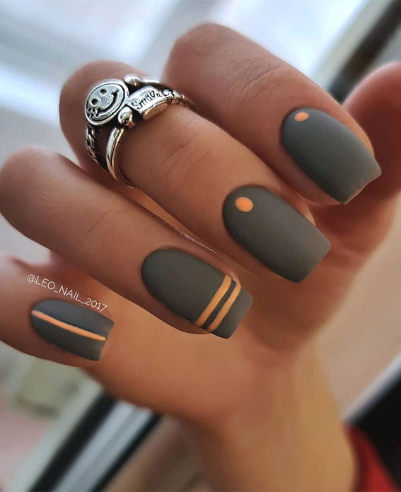 Stylish Nail Art Designs That Pretty From Every Angle Matte Grey Nails