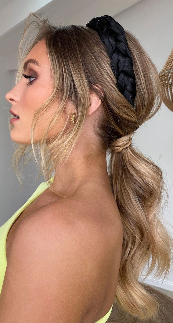 ponytail hairstyle, ponytail hairstyles, ponytail hairstyle with puff, unique ponytail hairstyle, braided ponytail hairstyle, braided ponytails, sleek braided ponytail
