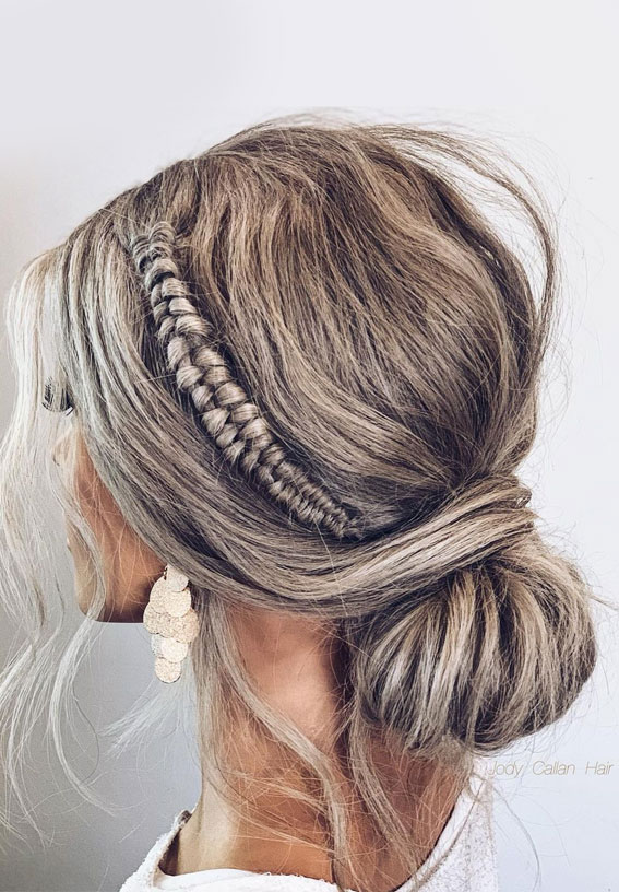 54 Cute Updo Hairstyles That Are Trendy for 2021 : Infinity braid updo