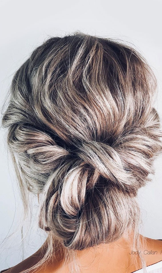54 Cute Updo Hairstyles That Are Trendy for 2021 : Relaxed Twist Updo