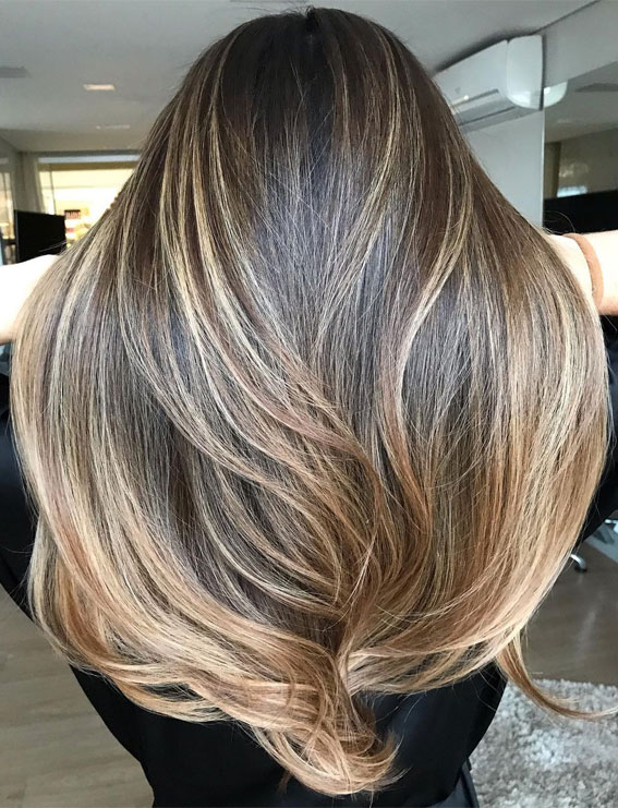 49+ Best Winter Hair Colours To Try In 2020 : Blonde on brown