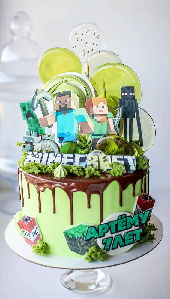 minecraft cake, birthday cake, birthday cake ideas, minecraft birthday cake ideas