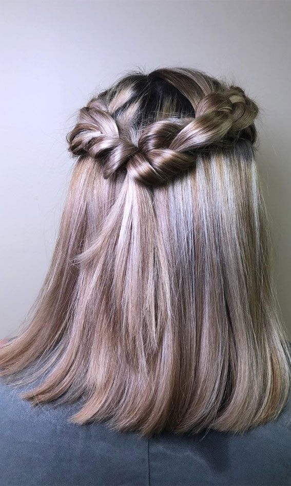 braided half up half down, braided ponytail, ponytail, cute hairstyle, braided hairstyle ideas #braidedhairstyle #braid #hairstyle