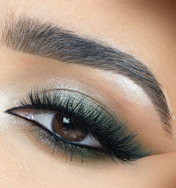 Best Eye Makeup Looks for 2021 Green Eyeshadow for brown eyes