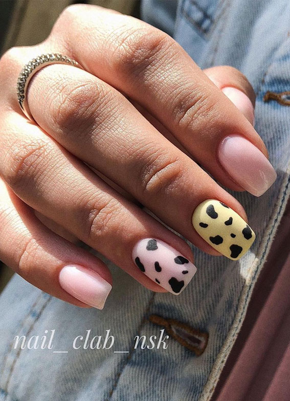 Baby Pink Cow Print Press on Nails - Etsy