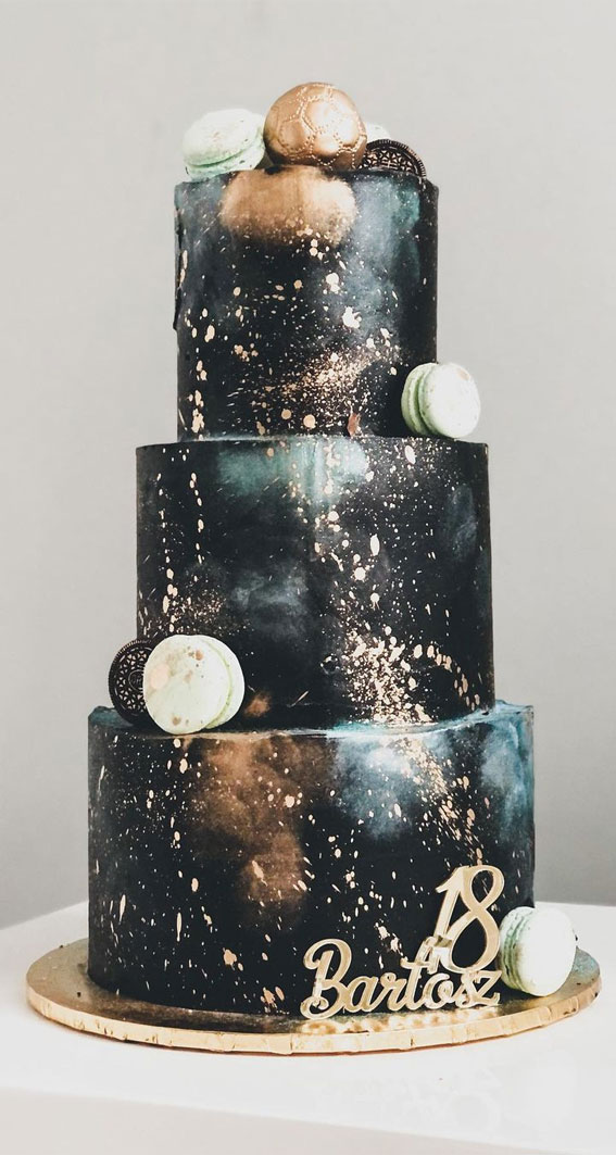 18th birthday cake, space themed birthday cake, galaxy birthday cake, 18th birthday cake space