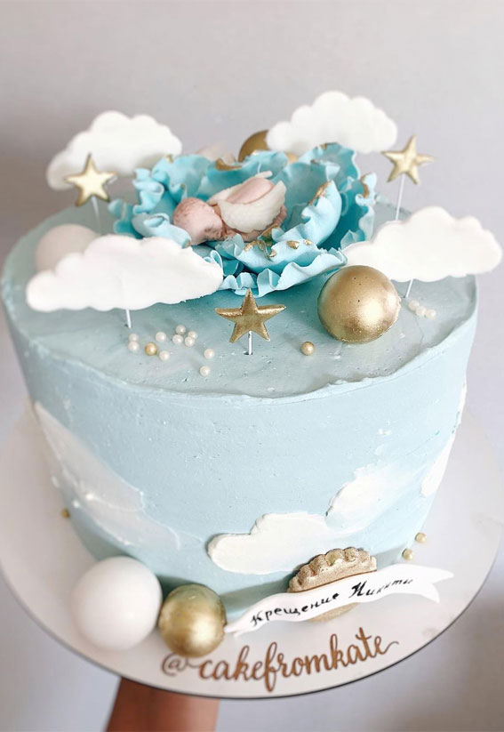blue cake, blue birthday cake, baby shower cake