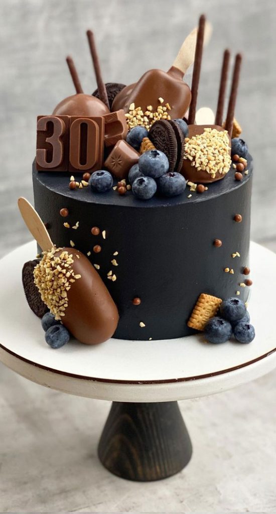 Pretty Cake Ideas For Every Celebration : Chocolate cake for 30th birthday