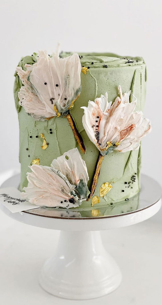 Pretty Cake Ideas For Every Celebration floral green birthday cake