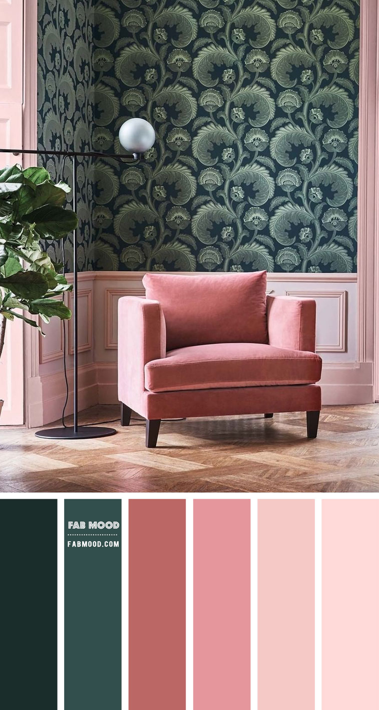 green and pink living room, living room colour scheme, green and pink color combo, green and pink color combination, green and pink color palette