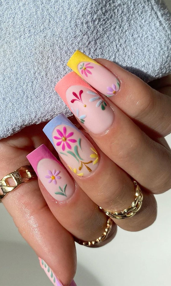 40+ Stylish Ways To Rock Spring Nails : 3D foam floral nails