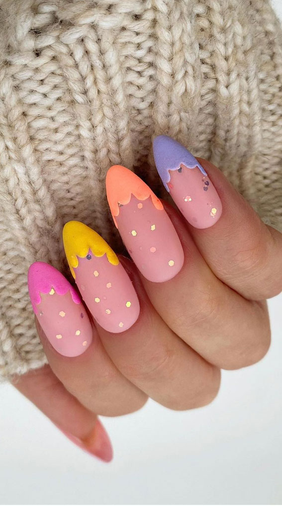 pastel nails, scallop french tip nails, pastel french tips, pastel scallop french tip nails 