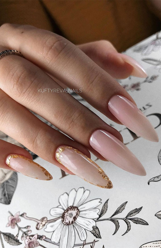 pink marble nails, marble nails, pink nails, nude nails, nude pink nails, pink ombre nails with gold leaf