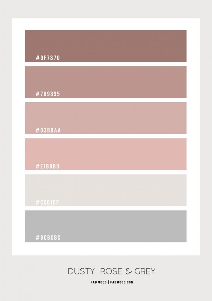 Dusty Rose and Grey Colour Scheme For Bedroom