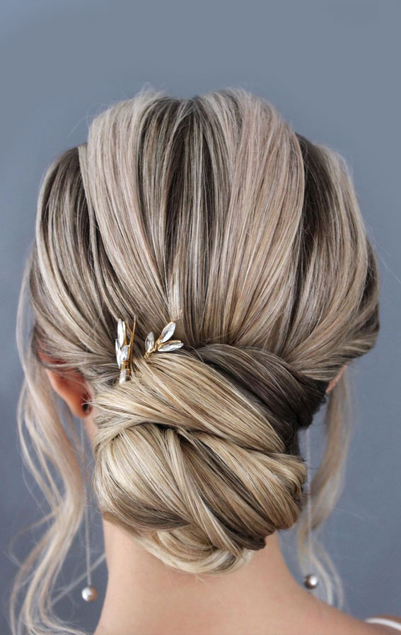 70 Latest Updo Hairstyles for Your Trendy Looks in 2021 : Bridal Low-Bun