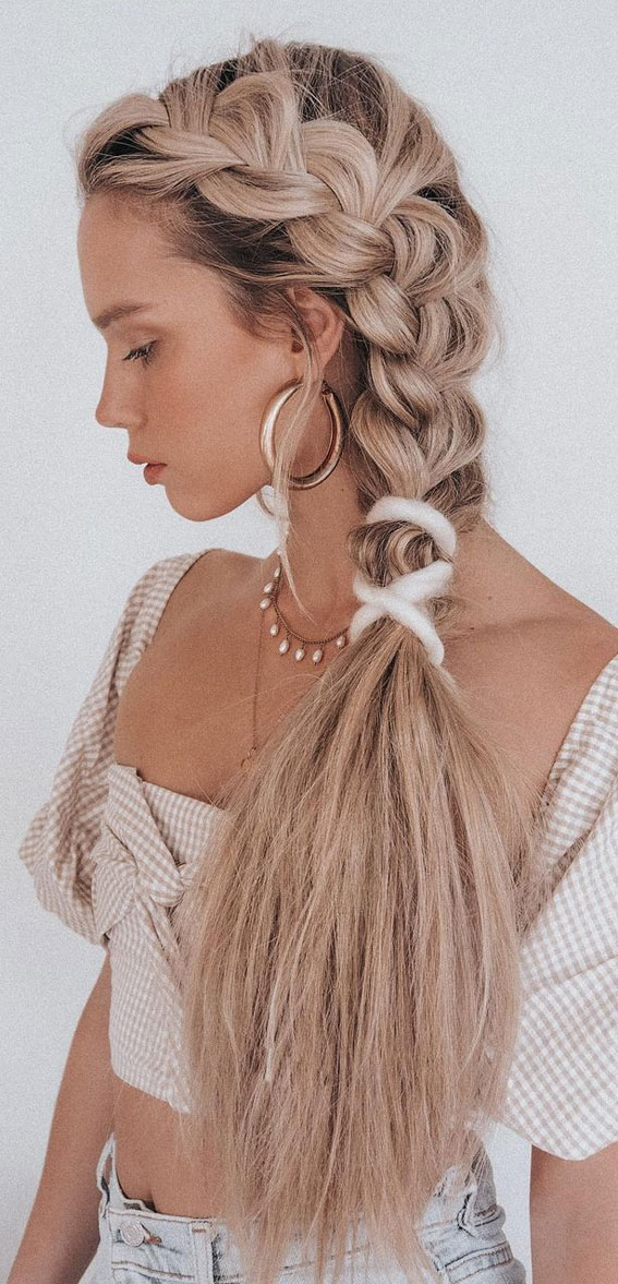 fishtail braid, ponytail, braided ponytail, braid ponytail