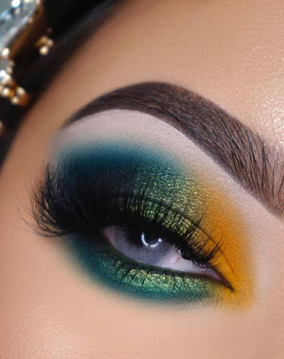 Eye Makeup Looks 2021 : Emerald Teal Look