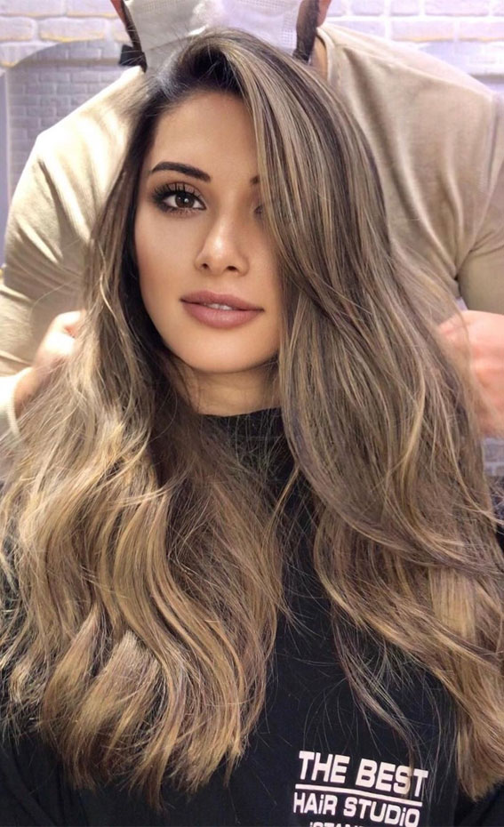 brown hair with babylights, chocolate toffee, chocolate truffle hair with blonde, brown hair with highlights, brown hair , brunette hair, brown hair color ideas, brunette balayage, hair color, fall hair color ideas #fallhaircolor #haircolor #balayage