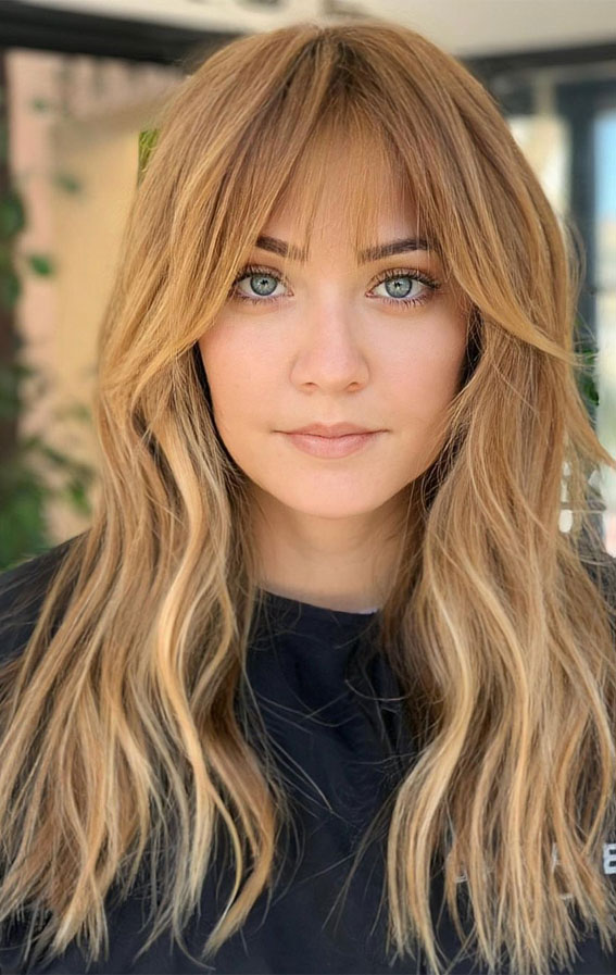 Cute Haircuts And Hairstyles With Bangs : Blonde Curtain bangs