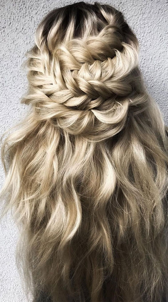 Half Up Hairstyles That Are Pretty For 2021 : Braid & Braids for Boho brides