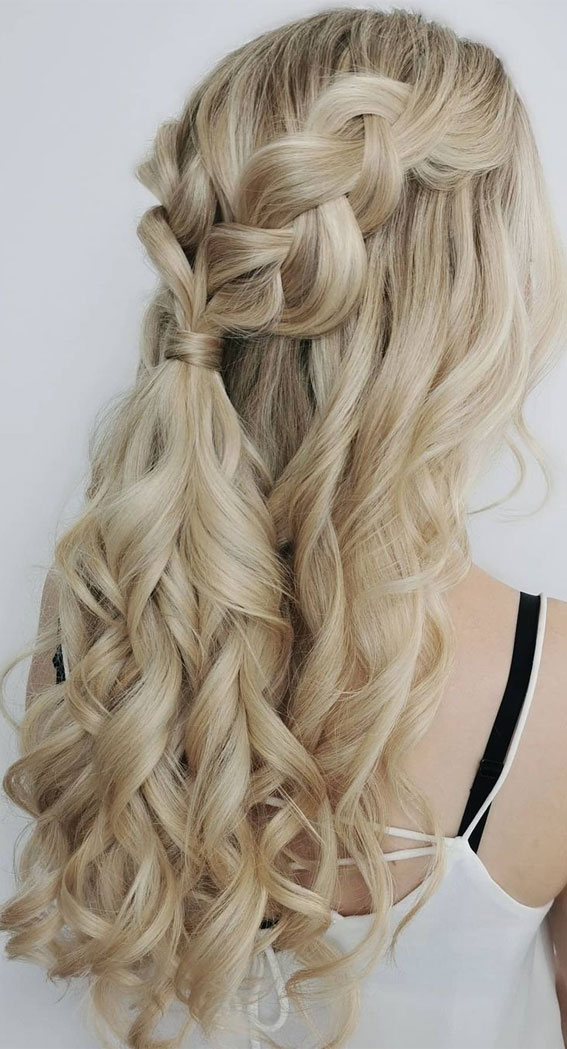 Half Up Hairstyles That Are Pretty For 2021 : Half up boho waves