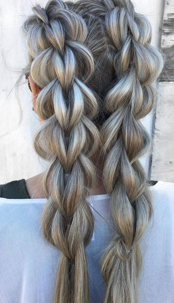 44 Beautiful Ways To Wear Braids This Season : Cute 3D pigtails