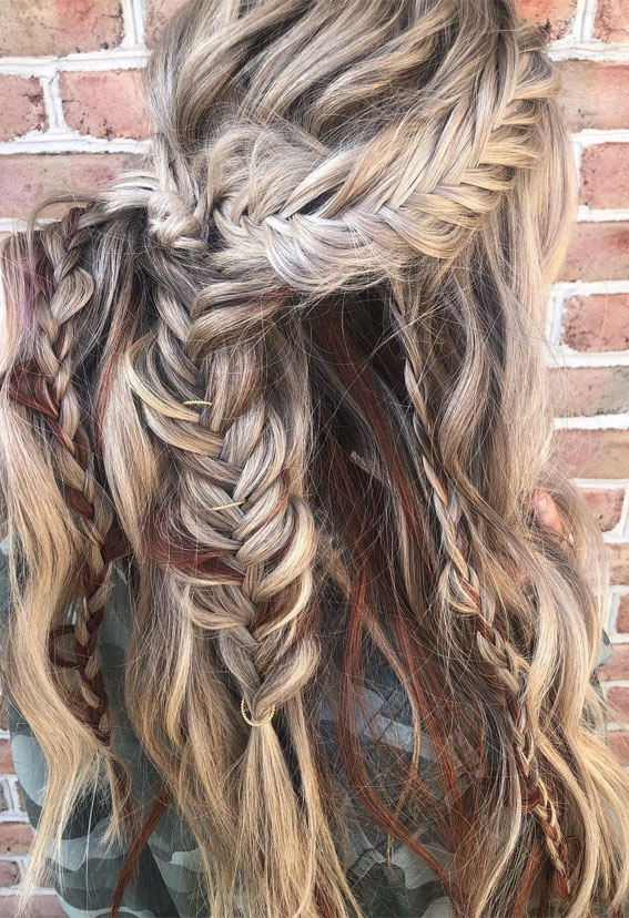 Half Up Hairstyles That Are Pretty For 2021 : Festival boho braids