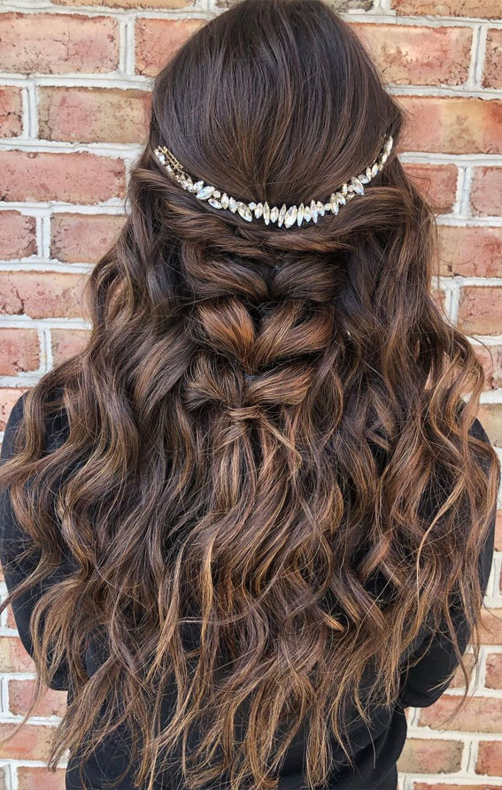 Half Up Hairstyles That Are Pretty For 2021 : braid for Boho brides