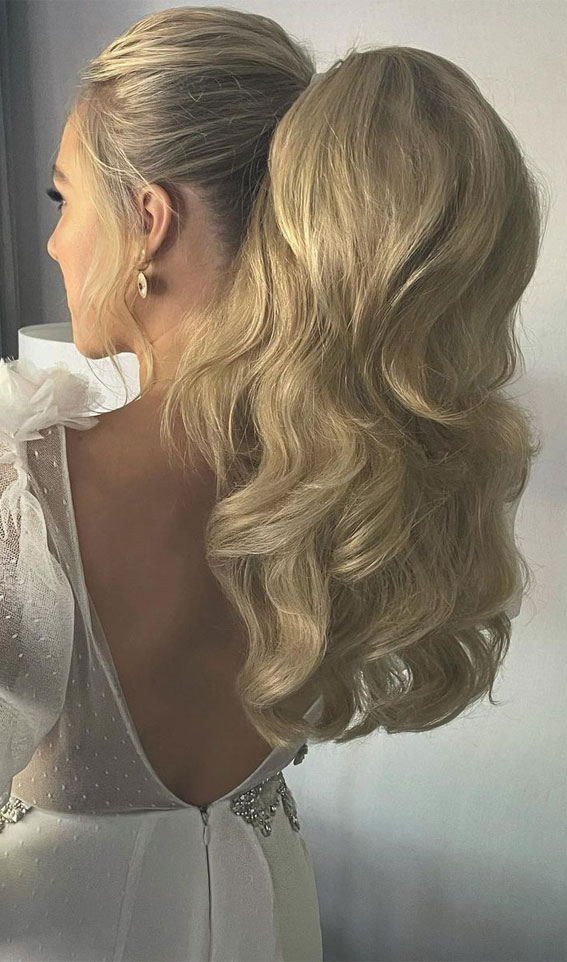power ponytails, bridal ponytail ideas, ponytail hairstyle, ponytail hairstyles, ponytail hairstyle with puff, unique ponytail hairstyle, braided ponytail hairstyle, braided ponytails, sleek braided ponytail