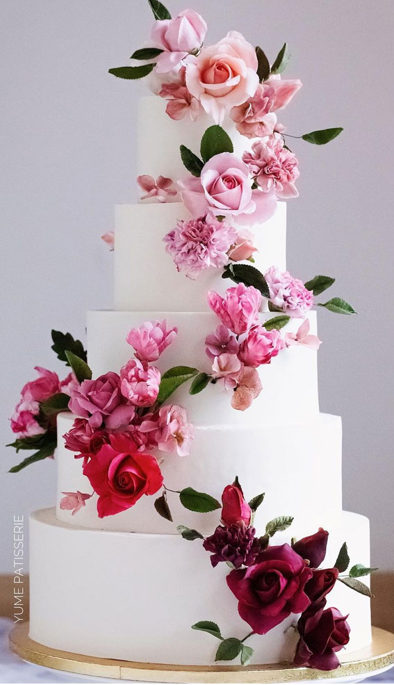 handpainted wedding cake, hand painted wedding cake ideas, sugar floral wedding cake, contemporary wedding cake, elegant wedding cake, wedding cake trends 2021, wedding cake ideas #weddingcake #weddingideas #cakedecorating