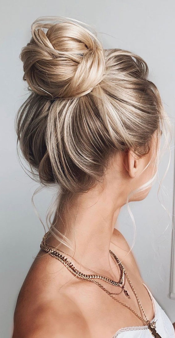 Updo Hairstyles For Your Stylish Looks In 2021 : Sleek & simple knot