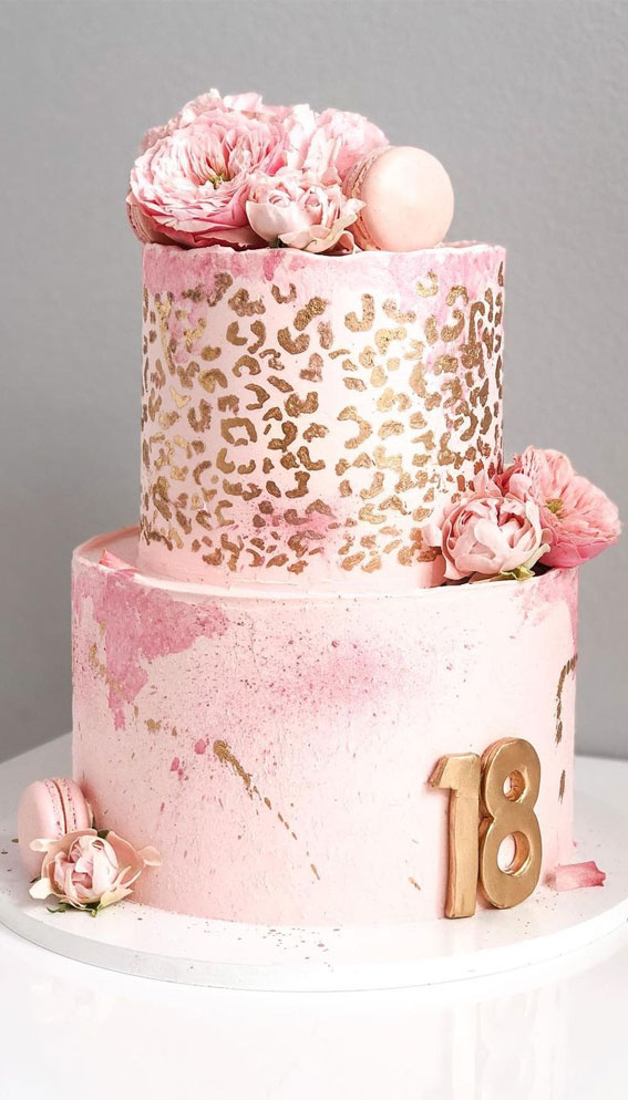 pink leopard birthday cake, 18th birthday cake ideas, 18th birthday cake for girl