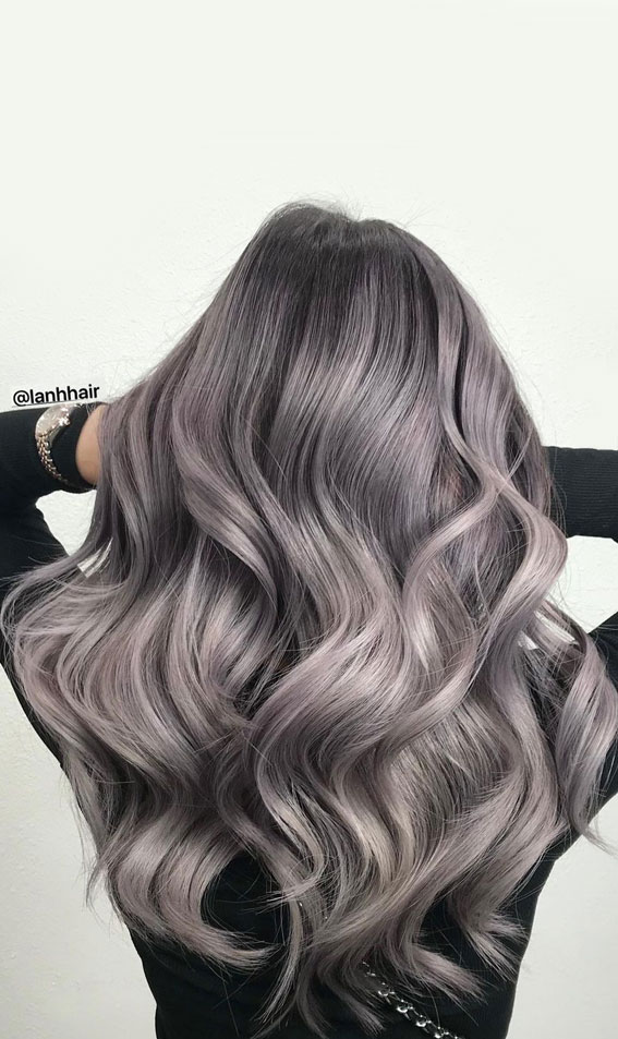These Are The Best Hair Colour Trends in 2021 : Grey Lavender Hair Colour