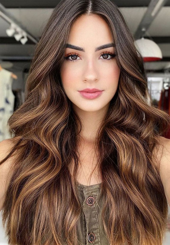 These Are The Best Hair Colour Trends in 2021 : Dark hair with voluminous &  highlights