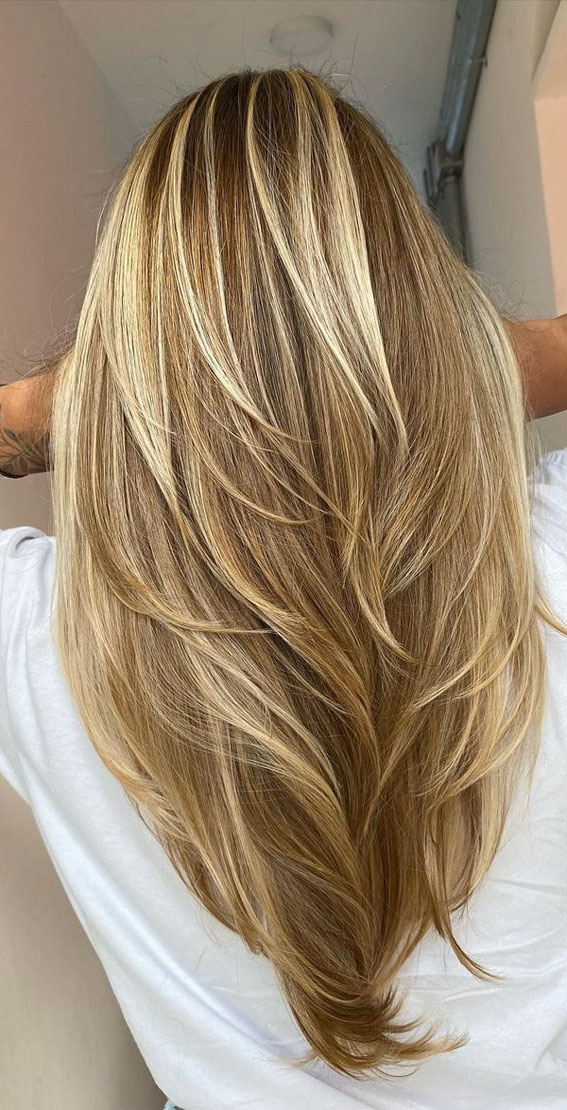 bright blonde hair color, blonde hair color layered haircut, hair color trends 2021, 2021 hair color trends , 2021 blonde hair color trends, hair color ideas for brunettes, 2021 hair color trends female, brown hair color with highlights, brunette hair color, dark brunette hair, walnut brown hair colour #haircolour #brunettehaircolor #haircolorideas