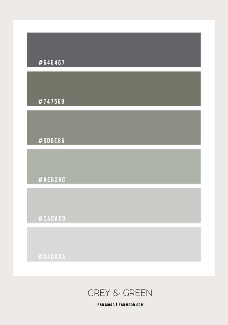 grey and muted green color palette, muted sage green color hex, grey and sage green color combination