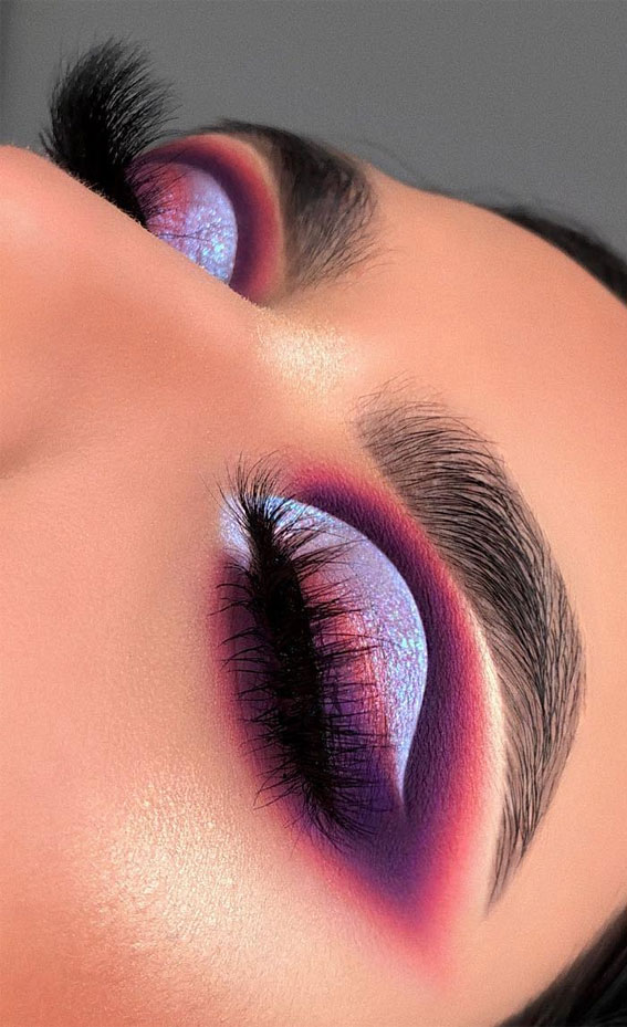 Latest Eye Makeup Trends You Should Try in 2021 : Purple Sunset Look